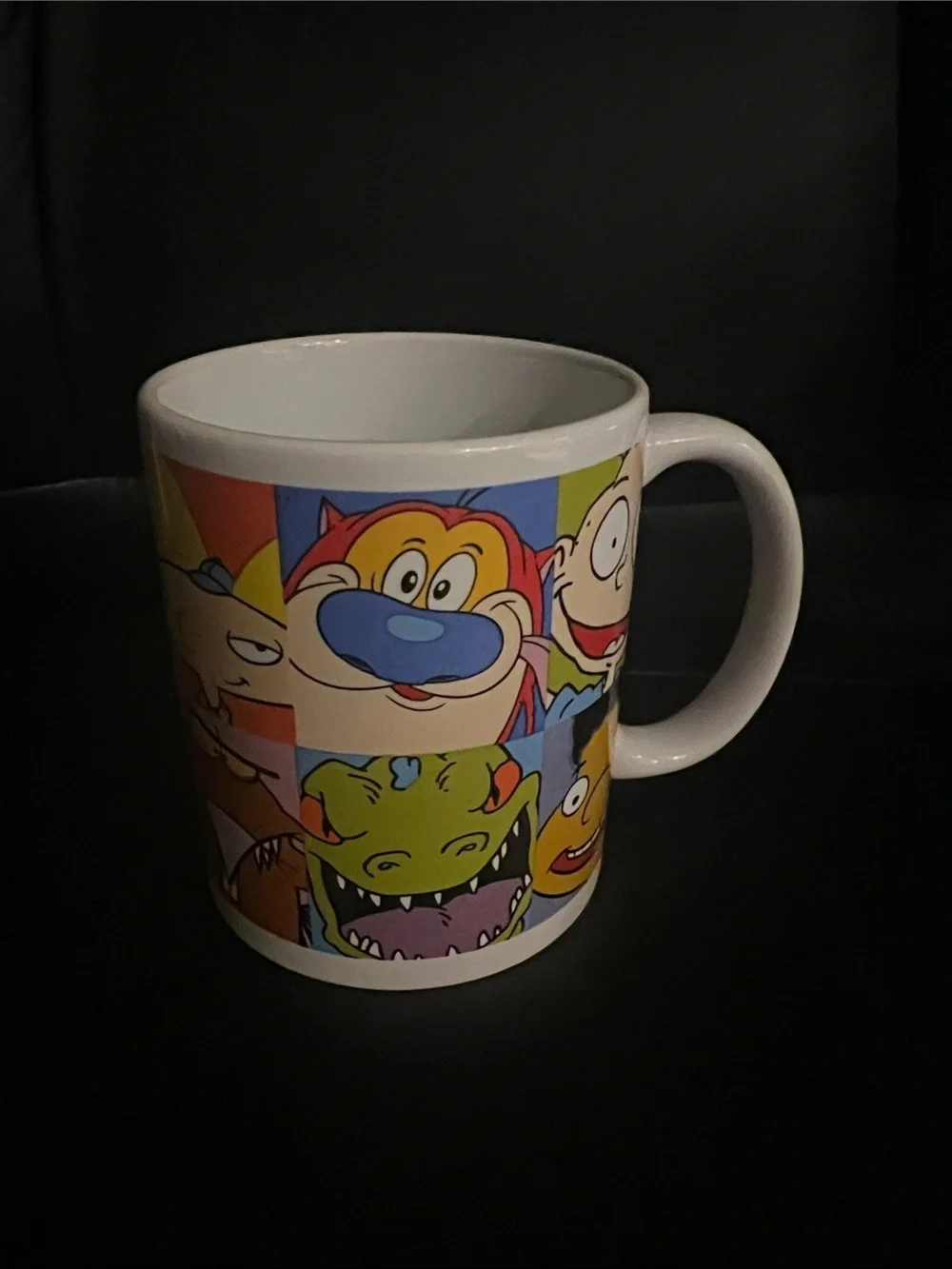 #2985**Colorful Cartoon Character Ceramic Mug - White